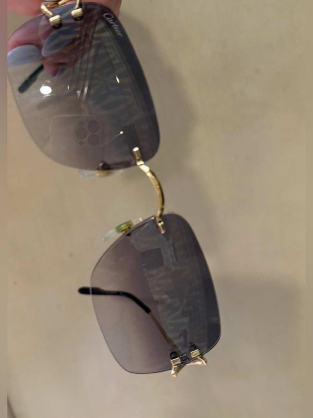Cartier Gold and Gray Sunglasses - Picture 4 of 9
